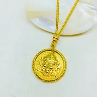 K04935经典黄色锤纹黄财财项链多样性发货49123