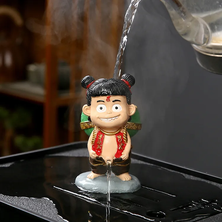 哪吒尿童变色茶宠摆件精品可养尿娃茶玩茶桌茶台茶盘装饰茶具配件