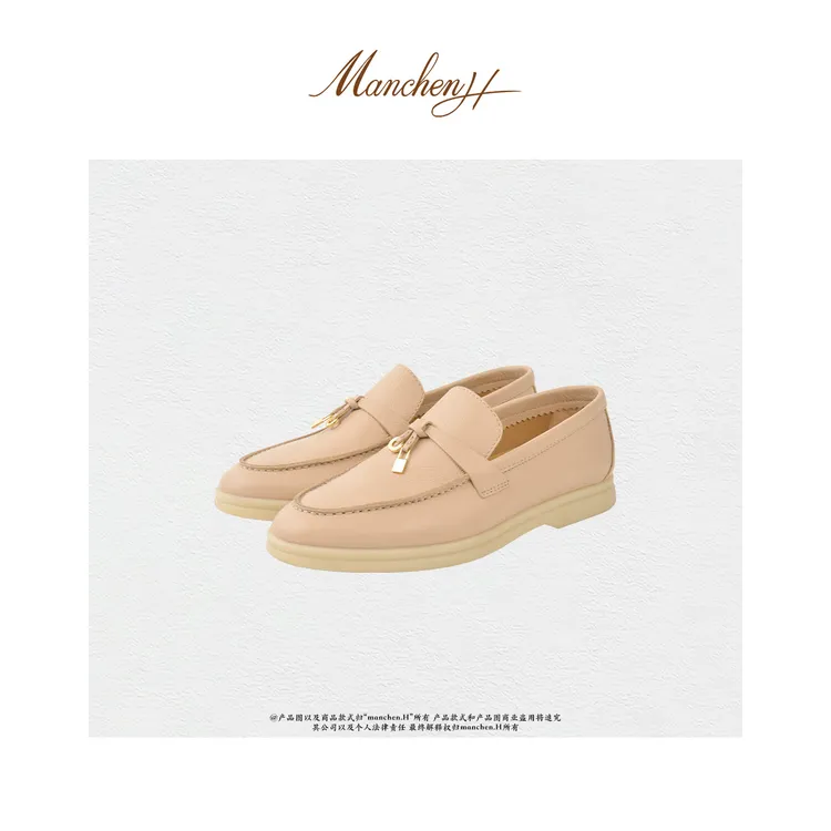 Manchenh“Lp鹿皮summer walk”澳洲进口鹿皮全手工莫卡辛白底鞋