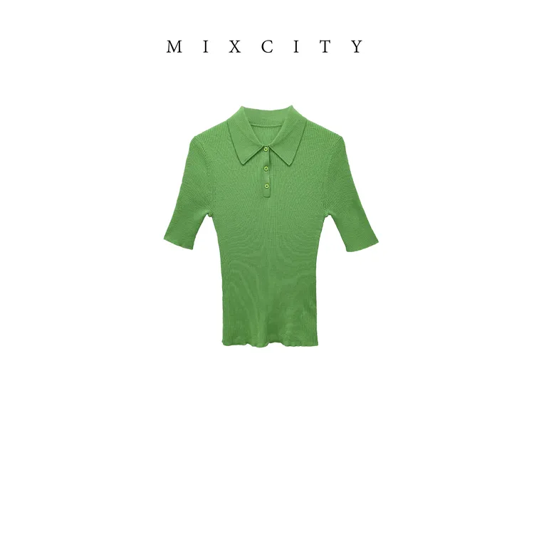 【MIXCITY亚楠家】绿色琉璃◆调价款扬子纱精纺羊毛显瘦针织衫4909