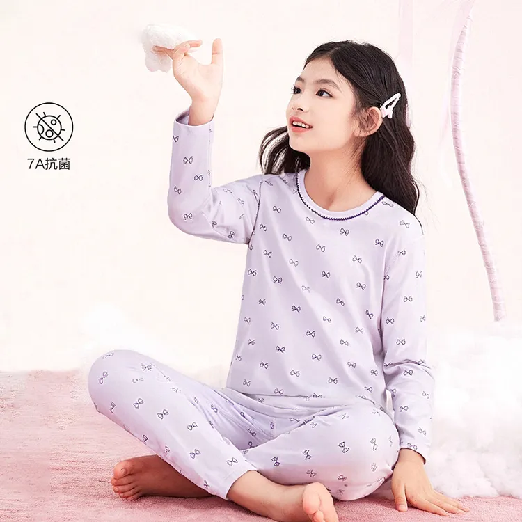 笛莎女童内衣套装秋冬新款儿童长袖保暖秋衣秋裤-2M255L802