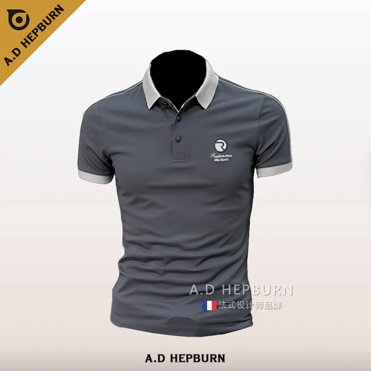 短袖POLO衫男夏季潮牌字母刺绣上衣时尚休闲百搭舒适透气翻领半袖