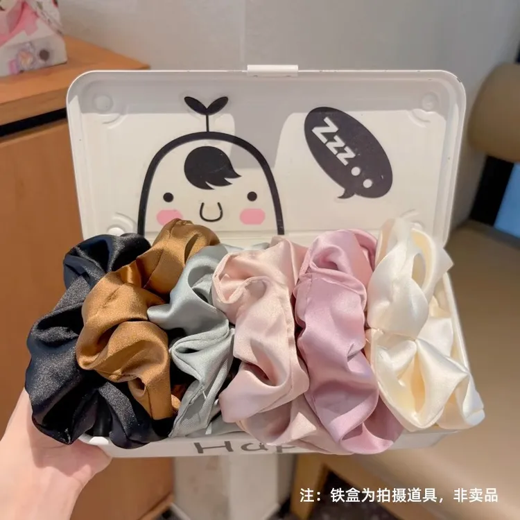法式缎面大肠发圈女气质扎头绳2025新款高弹力橡皮筋女生发绳头饰