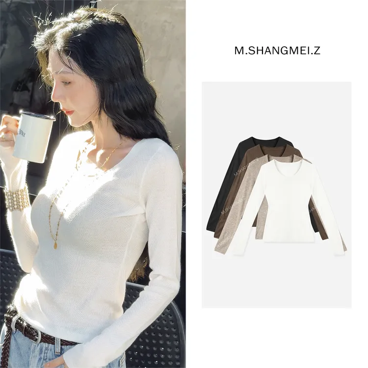 M.SHANGMEI.Z/沐熙【鱼骨衫】美大哥百搭修身显瘦毛针织衫x093026