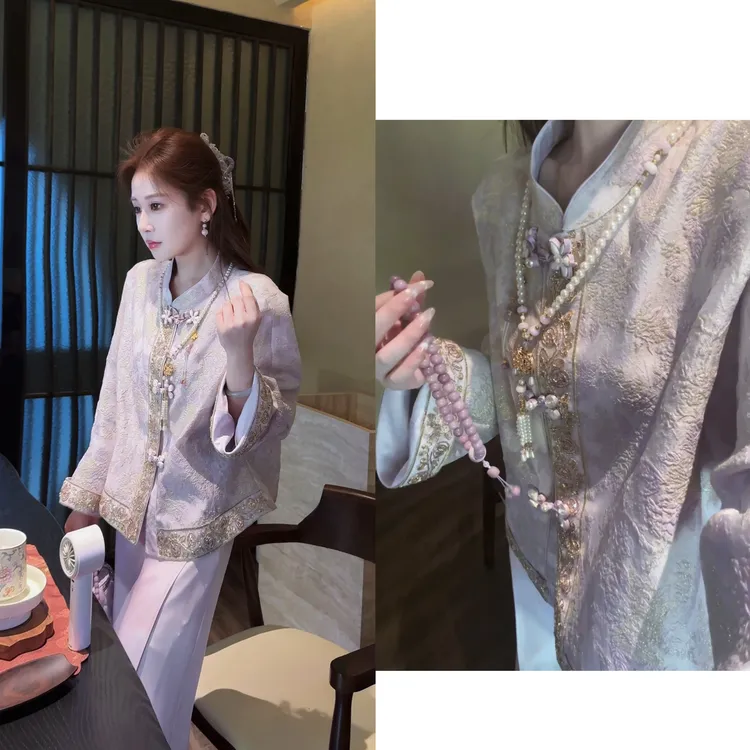 【婷婷】《东方紫鸢》自带贵气 刺绣国风外套 TT2SQTY2187【Q】