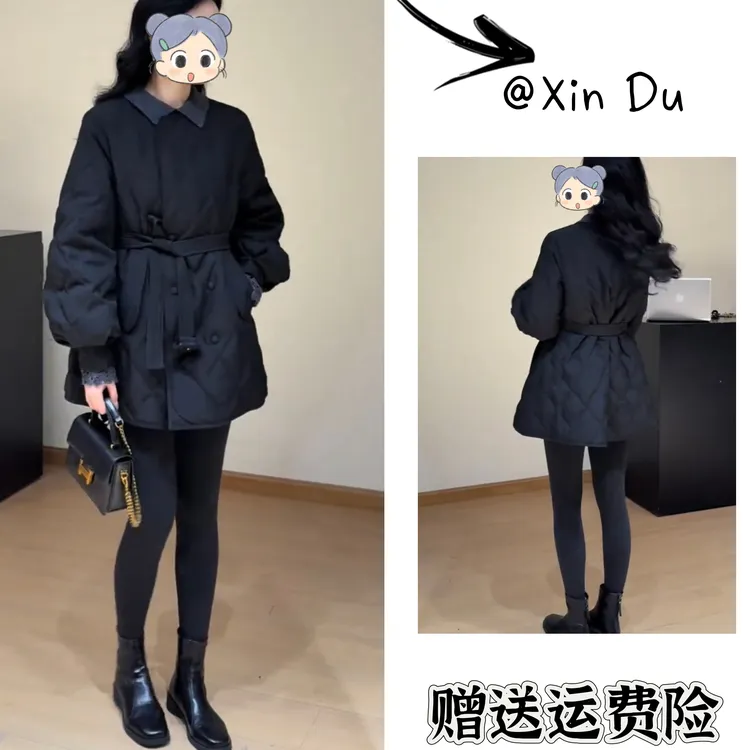 2025秋冬季新款时尚显瘦气质女士网红洋气棉服百搭款D24844