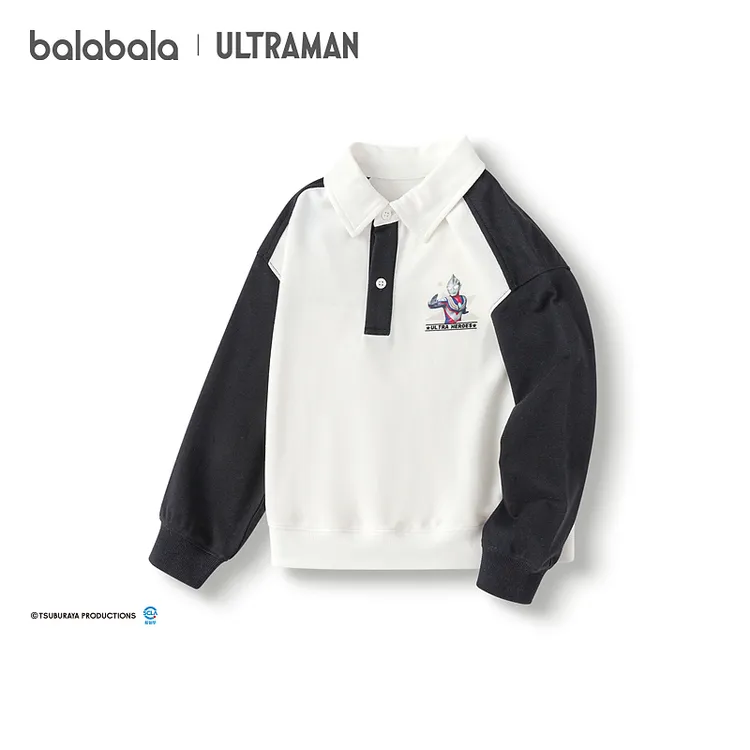 【奥特曼IP】巴拉巴拉男童长袖t恤秋装款POLO衫撞色时尚舒适潮酷