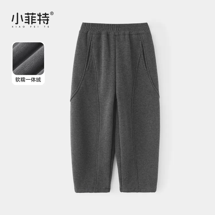 小菲特女童冬加绒休闲裤儿童保暖长裤中大童加厚直筒裤JMKD57164
