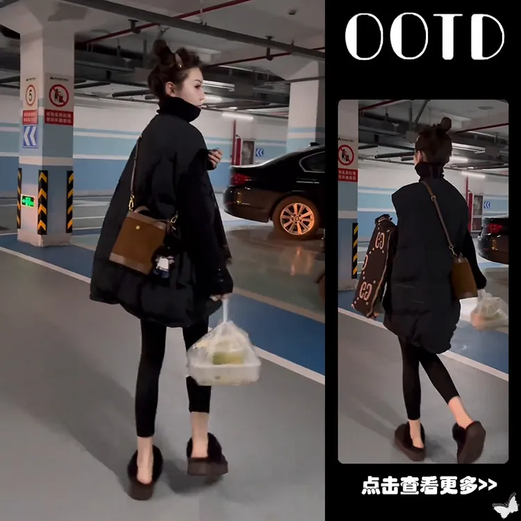 超火秋季穿搭一整套女2025新款高领针织衫叠穿马甲鲨鱼裤三件套