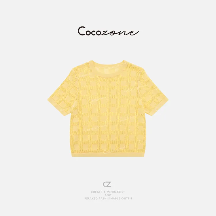 COCO ZONE 刘一一 【三醋酸混纺】亲肤圆领休闲毛织上衣CD1A0794