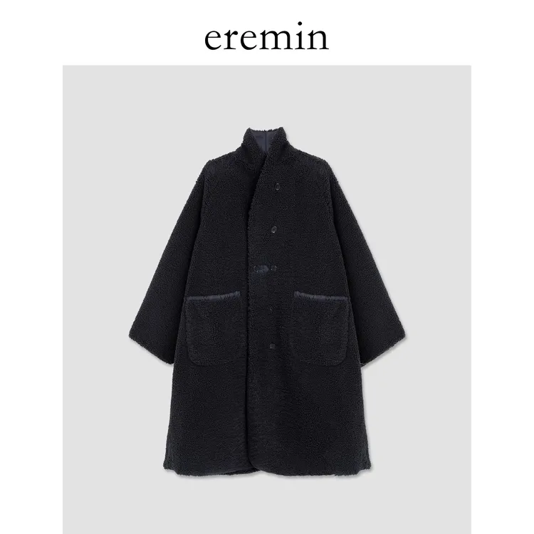 DE Mincollection双面抓绒外套/定染毛绒保暖廓形中长款大衣55623