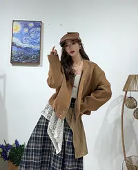 130区920复古春秋季女士韩版短款常规百搭外套