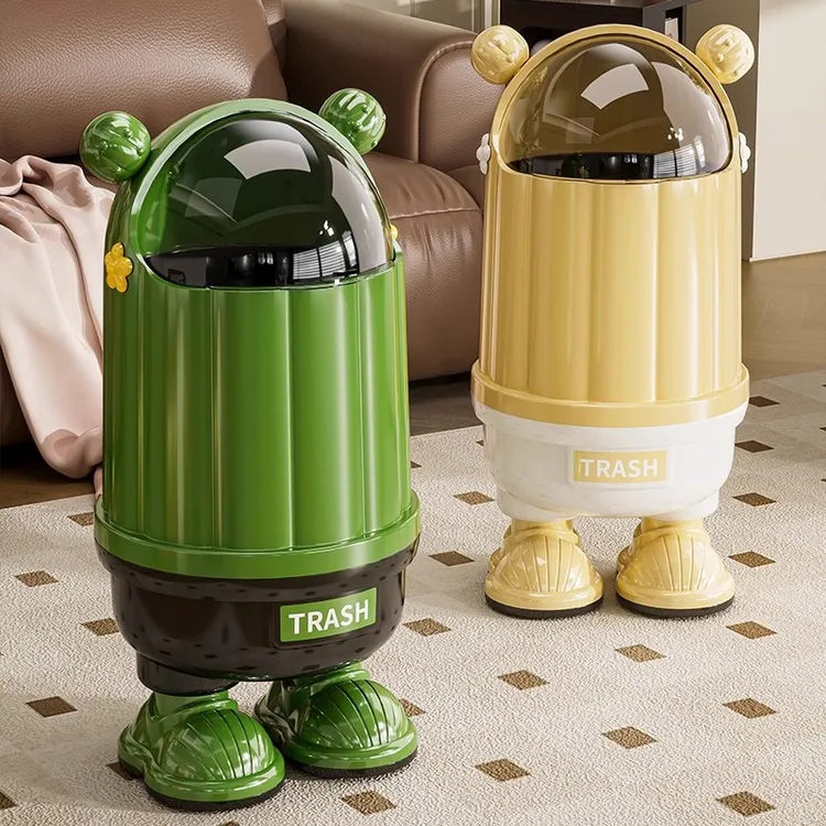 家用垃圾桶客厅卧室大容量翻盖2025新款卡通高颜值可爱卫生桶纸篓