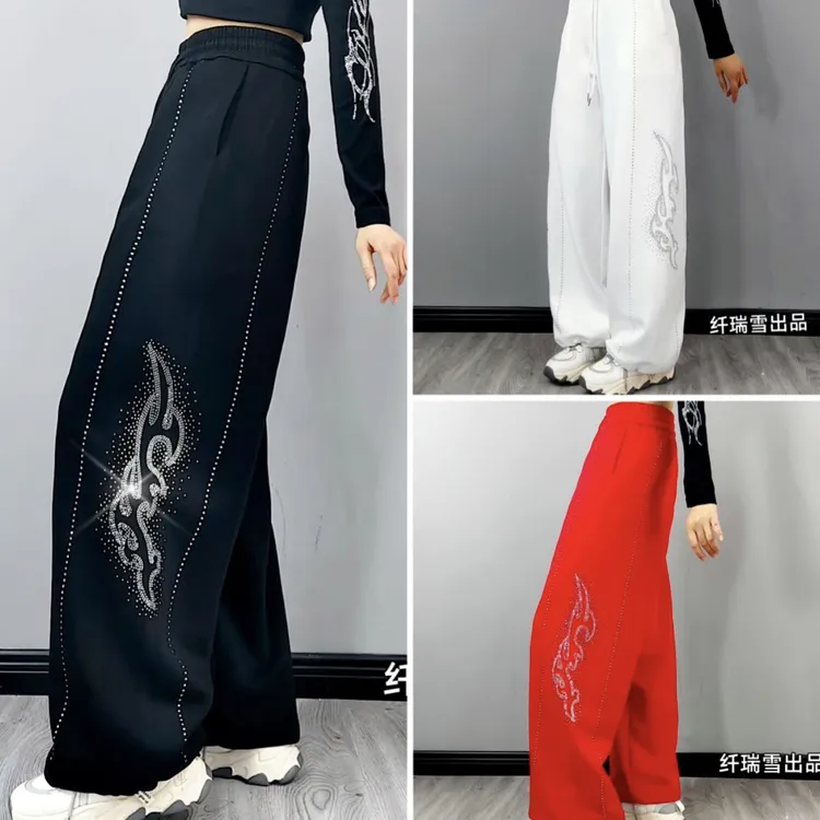 纤瑞雪新品秋冬加厚时尚闪钻复合棉小弯刀裤