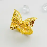 【飘飘严选】足金999 镂空纸翼蝴蝶戒指 2.93 22圈口