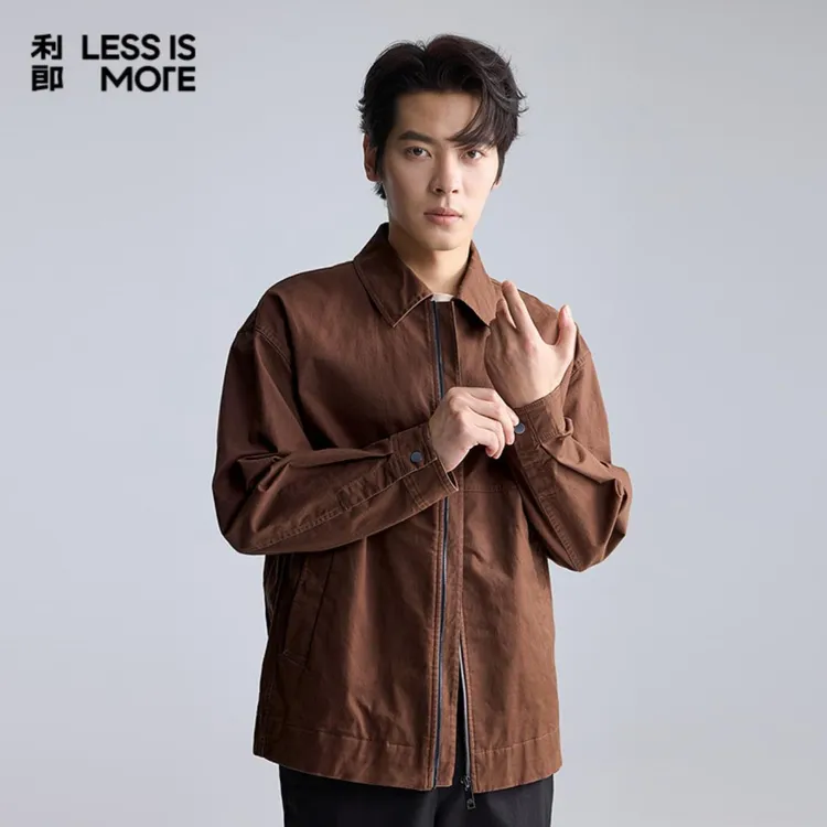 利郎秋季【潇洒不羁/潮酷百搭】青年时尚翻领简约休闲工装茄克JK009