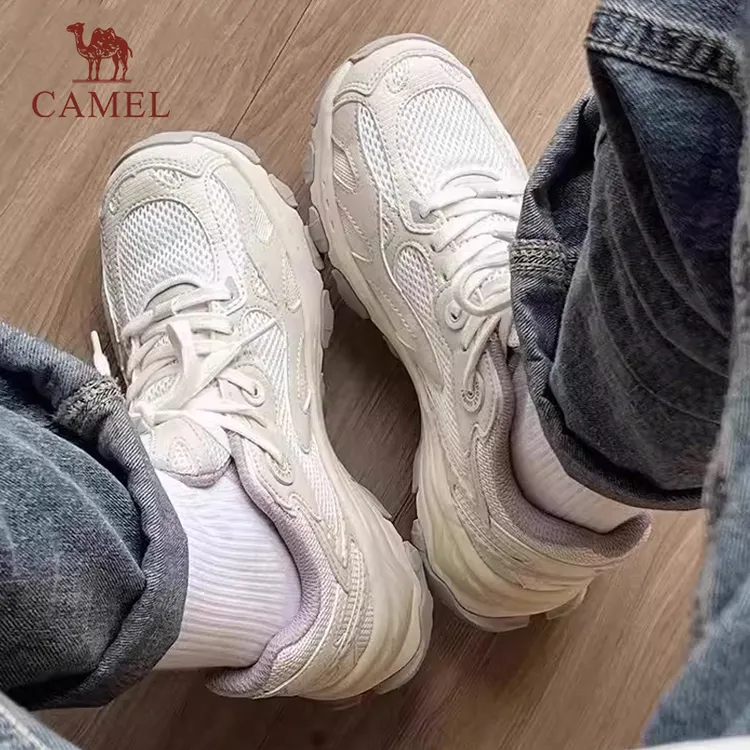 骆驼慢跑鞋漫游运动鞋男女士网面网红百搭夏季季学生厚底韩版鞋