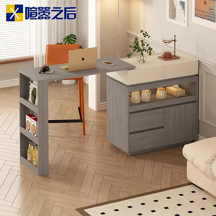 双面吧台隔断柜一体可伸缩旋转沙发边柜可客厅岛台柜收纳柜8S42