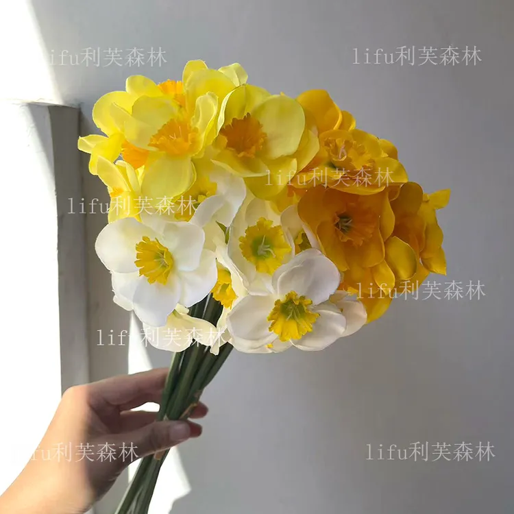 ins风仿真郁金香水仙花仿真花家居插花艺桌面花艺装饰假花绢花