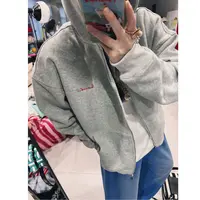 晶咕【天赋选手】设计感前后字母刺绣连帽宽松卫衣外套