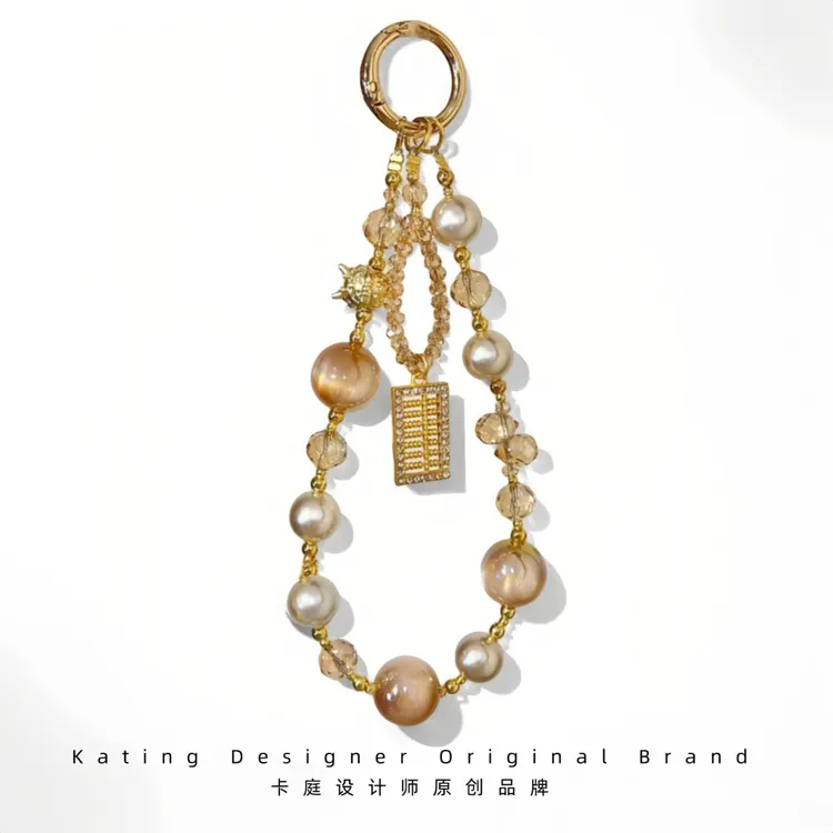 卡庭正版手工制作防丢琥珀流光手机挂链绳高级感生日礼物送女生款商品图