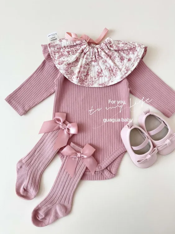 春秋女童婴儿连体衣连身婴幼儿宝宝坑条包屁衣衣服长袖哈衣新生儿