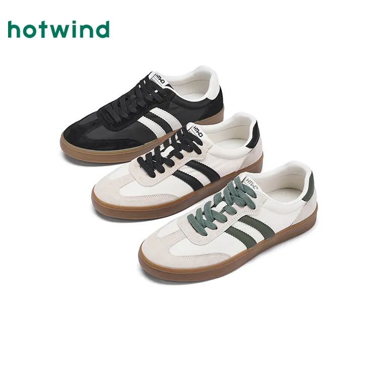 热风男士秋冬新款时尚休闲板鞋男士小白鞋运动低帮男鞋H14M25V11