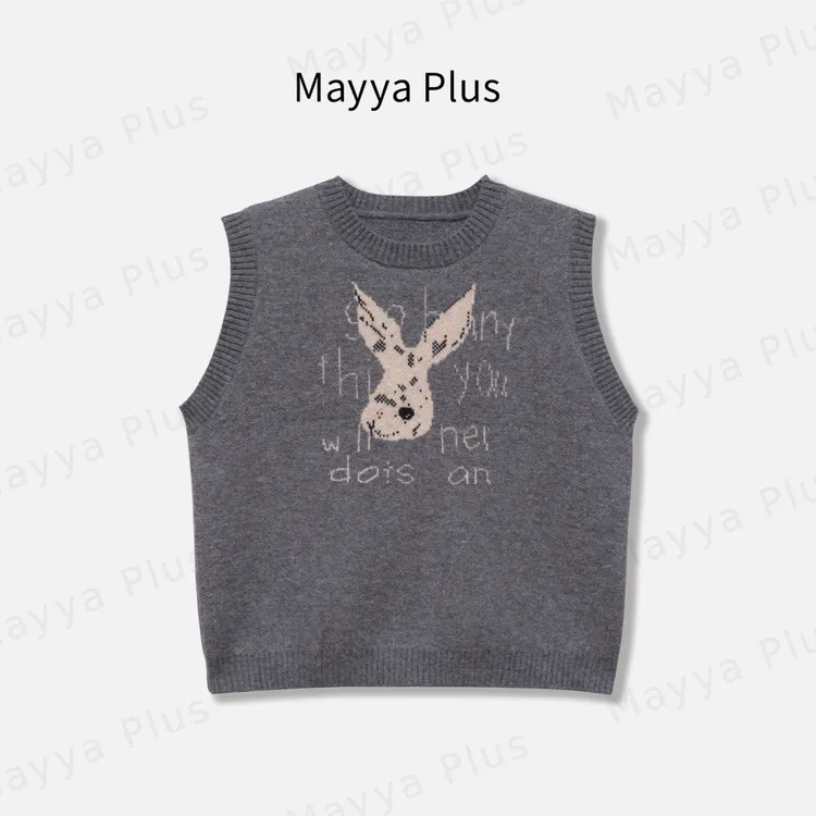 【微笑兔】Mayya Plus麦芽定制气质显瘦流光风百搭针织马夹32546363