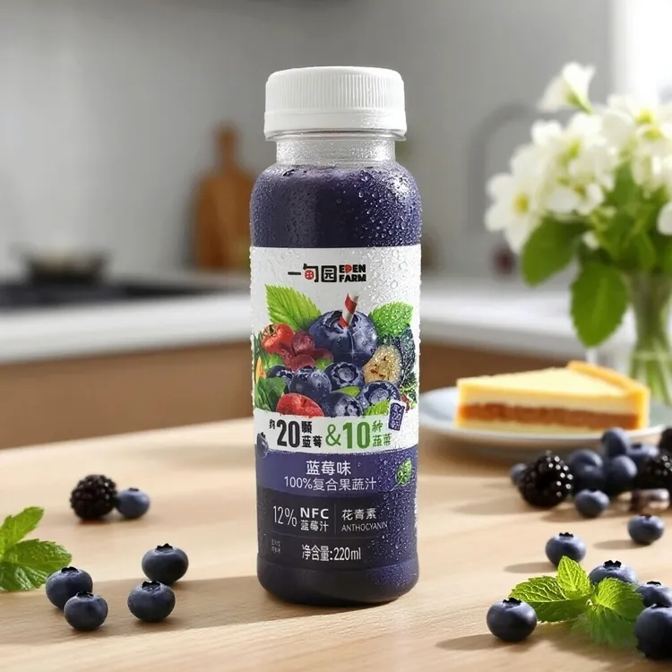 11.22到期一甸园蓝莓味100%复合果蔬汁220ml*9瓶