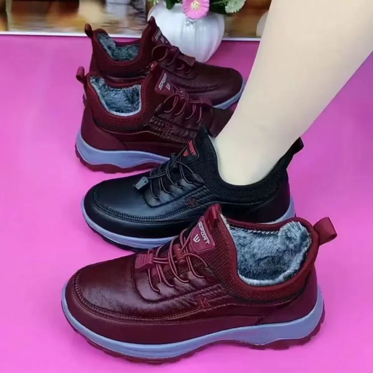 【品牌清仓】冬季加厚棉鞋女中老年加绒妈妈软底防滑奶奶鞋防水保暖