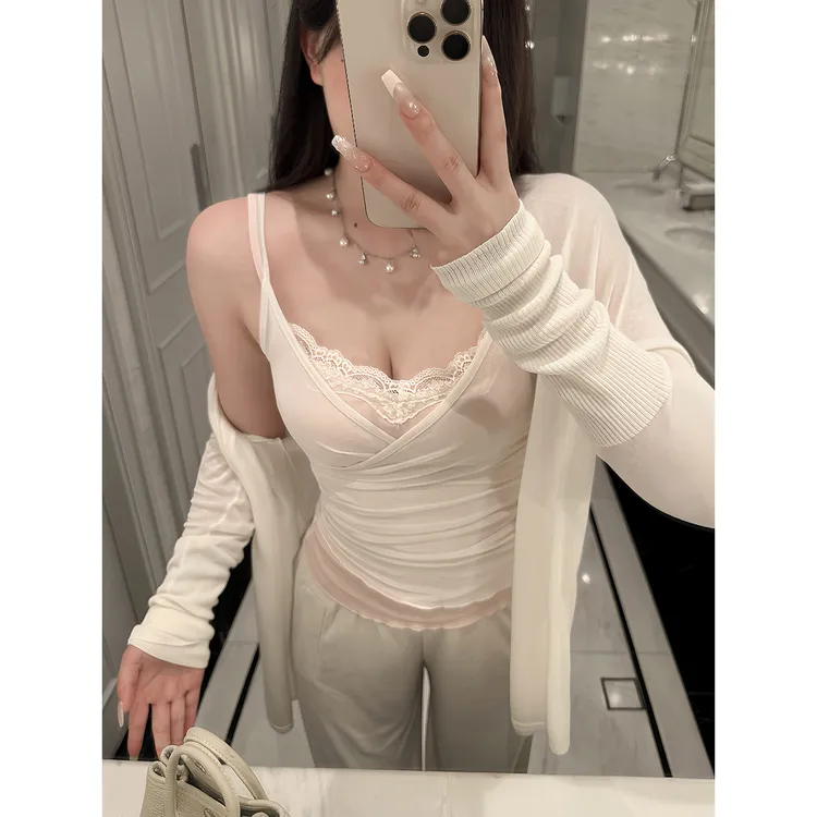 黑泽玄七「白凉子2件套」早秋凉感真冰氧透气空调上衣开衫两件套女