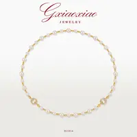 G XIAOXIAO 镀K金 法式气质复古高级优雅百搭项链 B15X14