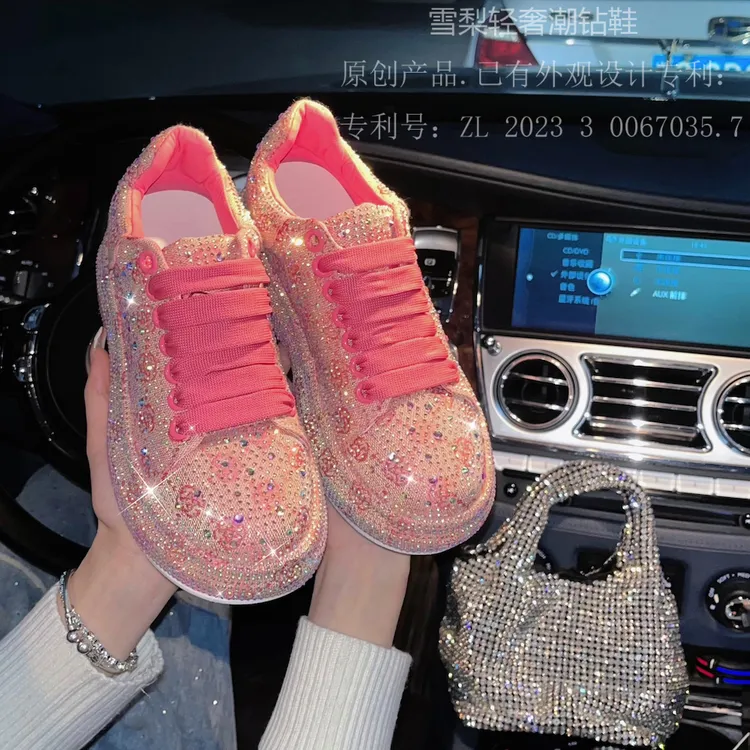 雪梨潮钻鞋（超大码款）新款奢潮复古色系百搭厚底时尚满钻鞋网红鞋