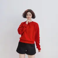 3607 休闲减龄学院风宽松套头圆领长袖荷叶边小衫