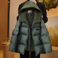 【现货】90白鸭绒假两件连帽羽绒服亲子中大童男童羽绒服YG6609