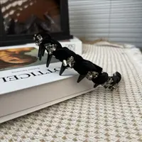 Moonlight 秋冬高级丝绒亮钻发箍带齿数防滑精致黑色红色百搭高级