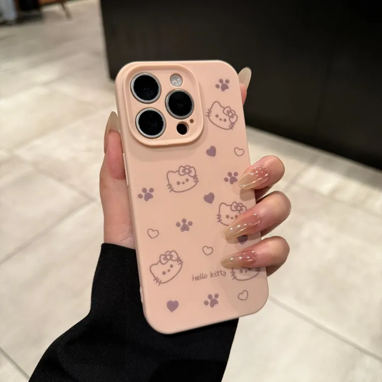 HelloKitty适用苹果16promax手机壳纯色硅胶15/14/13全包防摔软壳