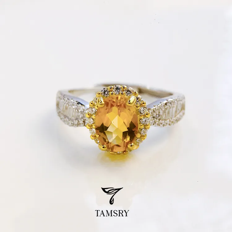 【C位光环】S925银2克拉天然水晶豪镶戒指商品图