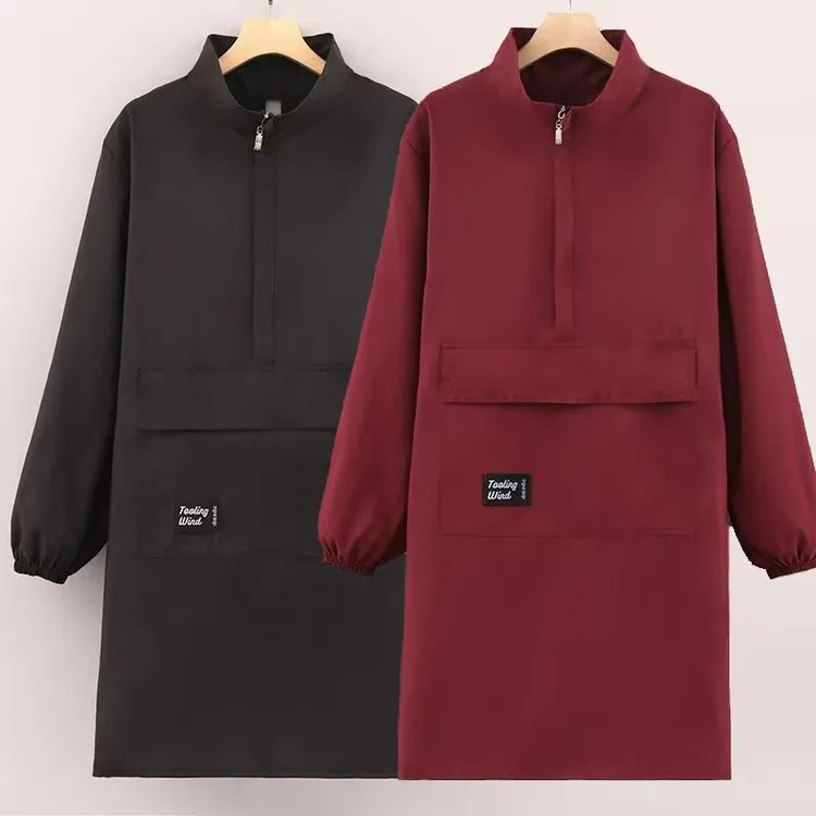 时尚高领套袖防水长袖围裙家用厨房餐厅防油污罩衣上班男女工作服商品图