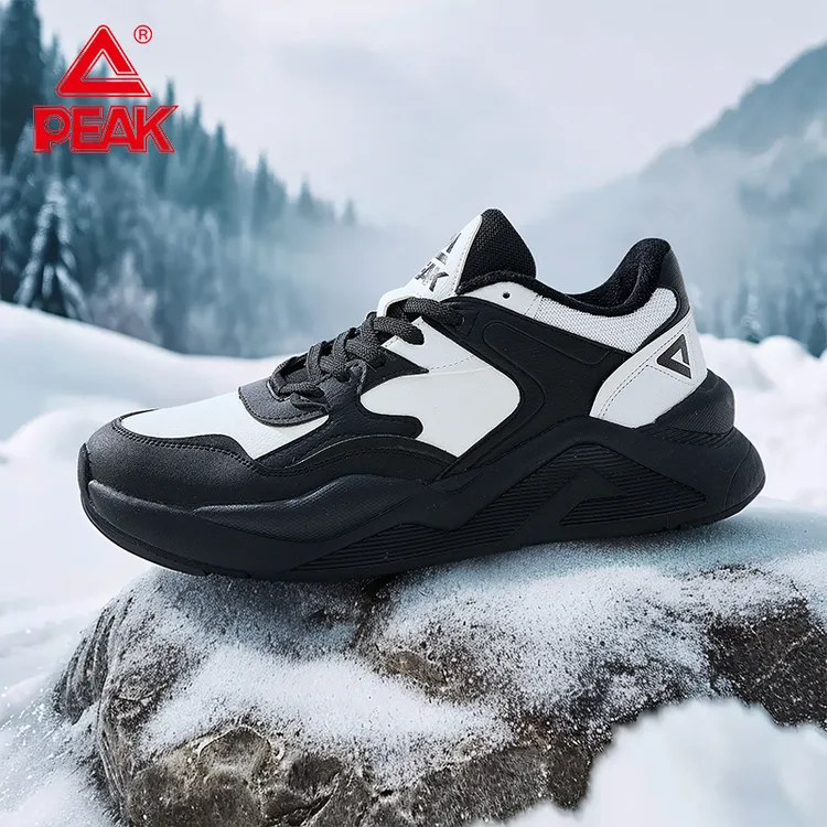 Peak/匹克半加绒棉鞋情侣冬季保暖休闲鞋男女厚底运动鞋老爹鞋女