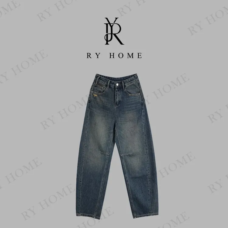 【容雨RYHOME】100%棉纳米水洗简约直筒牛仔裤253K2857