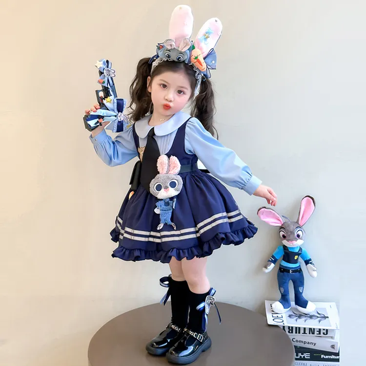 女童兔子警长裙子朱迪服装儿童洛丽塔连衣裙疯狂动物城女孩公主裙