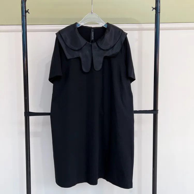 水淼2026新款-拼纱娃娃领连衣裙-2654