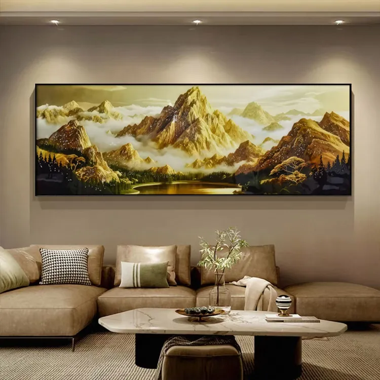 AS-006现代轻奢背靠金山客厅卧室床头沙发背景墙装饰画2133捡漏5