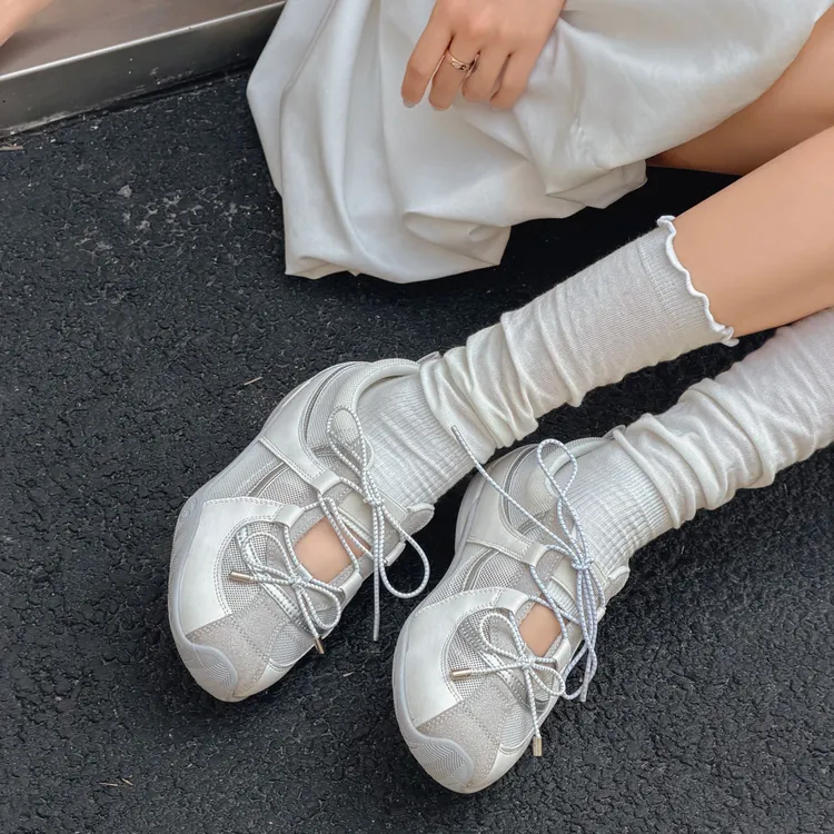 小敏家 芭蕾风单网德训鞋女2026新款夏季玛丽珍单鞋休闲风阿甘鞋