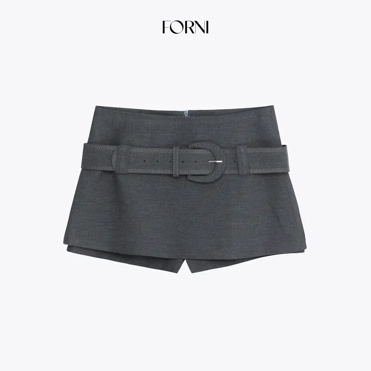 FORNI Vintage新秀 高知审美辣妹自带腰带西装A字半身裙