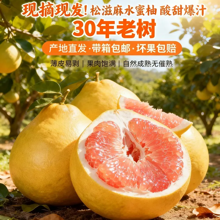 郢都睿品「松滋蜜柚」红心蜜柚现摘现发「邮政惠农包邮」