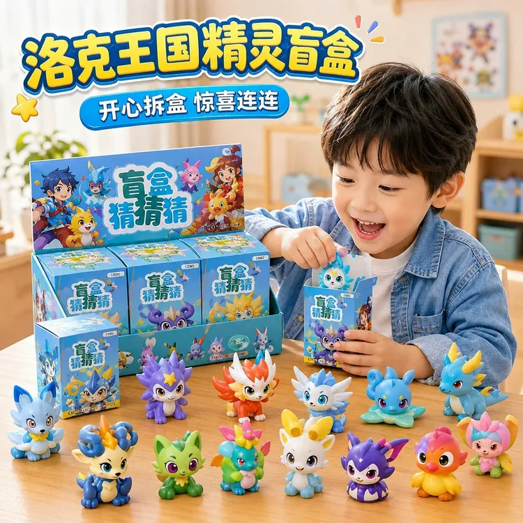洛克王国12抽洞洞乐儿童玩具公仔摆件六一惊喜礼物小卖部戳戳乐