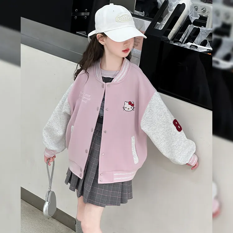 女童棒球服外套儿童洋气时尚春秋款中大童女孩学院风休闲上衣春季