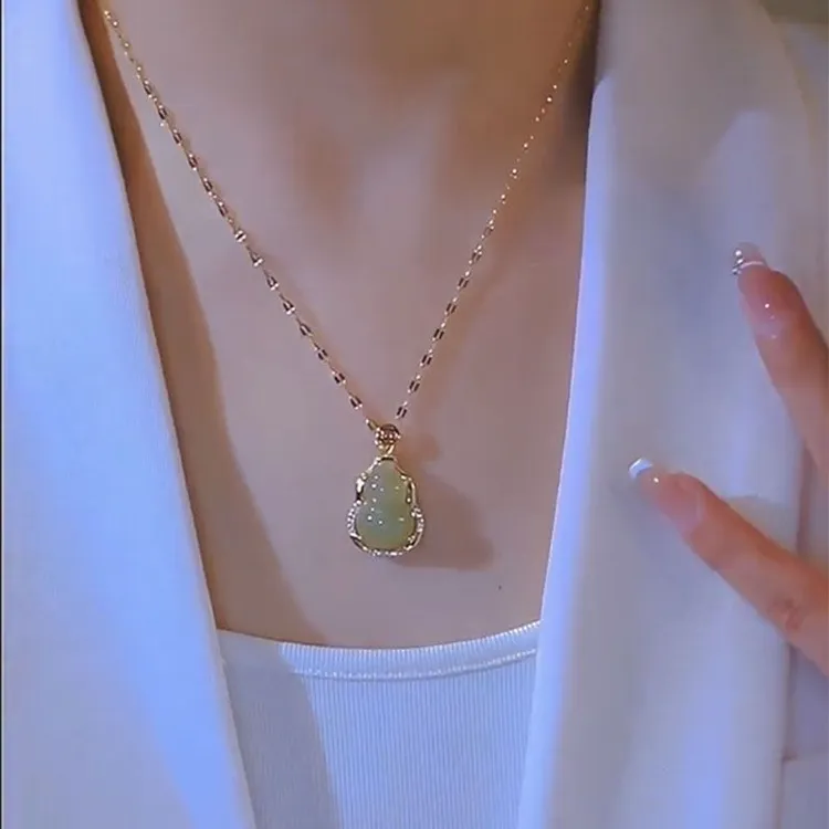 小葫芦项链轻奢时尚毛衣链配饰高级感女百搭